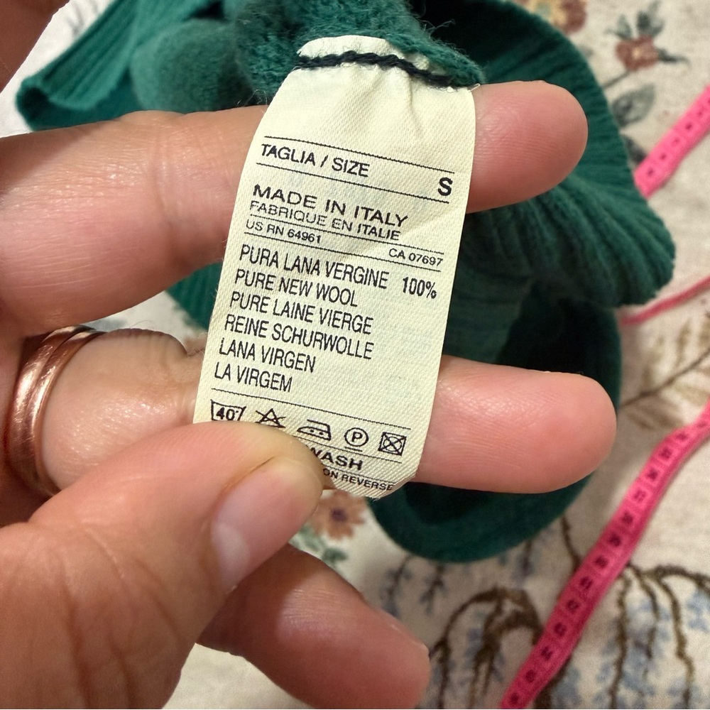 United colors of Benetton Green Women's Sweater size s 100% pure wool - Picture 5 of 6